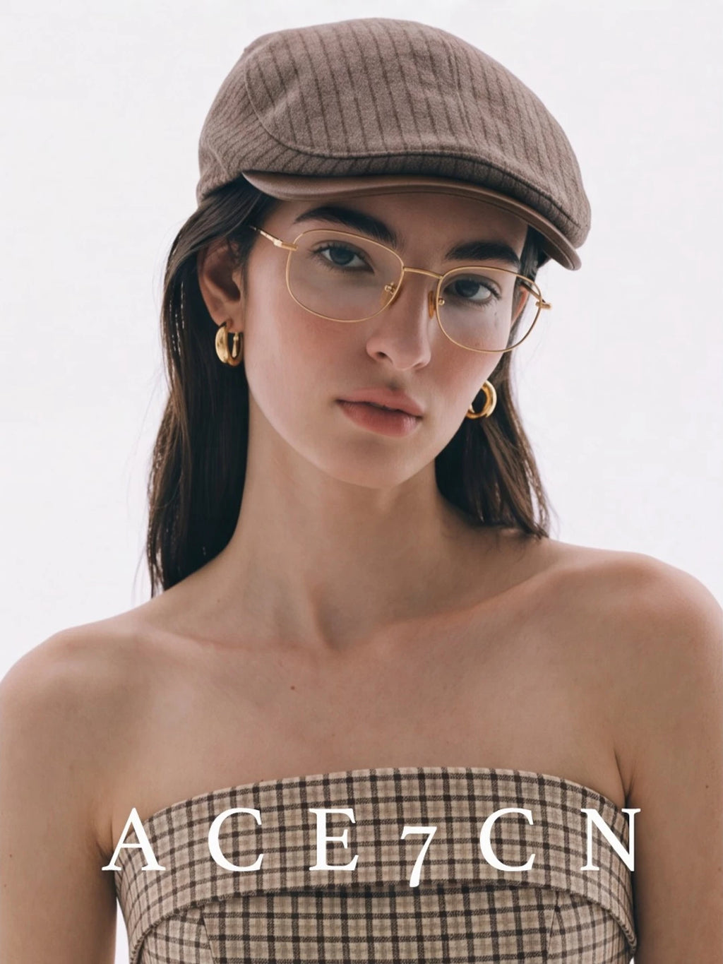 Fine-Stripe Flat Cap — ACE7CN