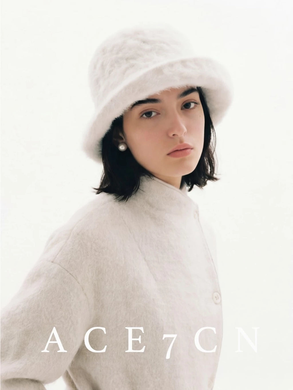 Long-Pile Angora Wool Cloche — ACE7CN
