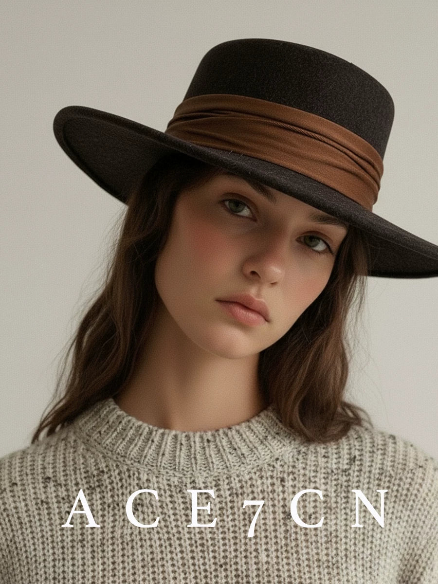 Flat-Top Wool Boater — ACE7CN