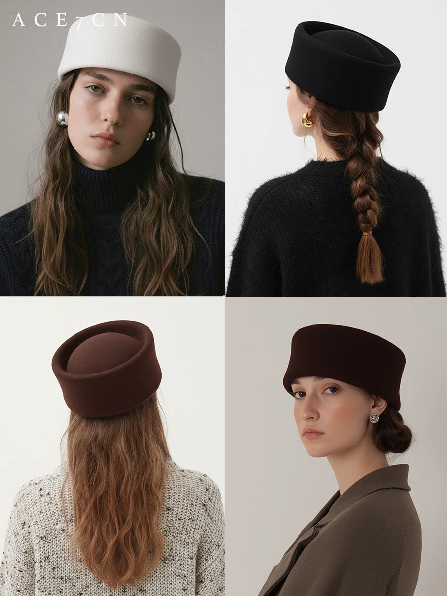 Brimless Wool Pillbox Hat — ACE7CN