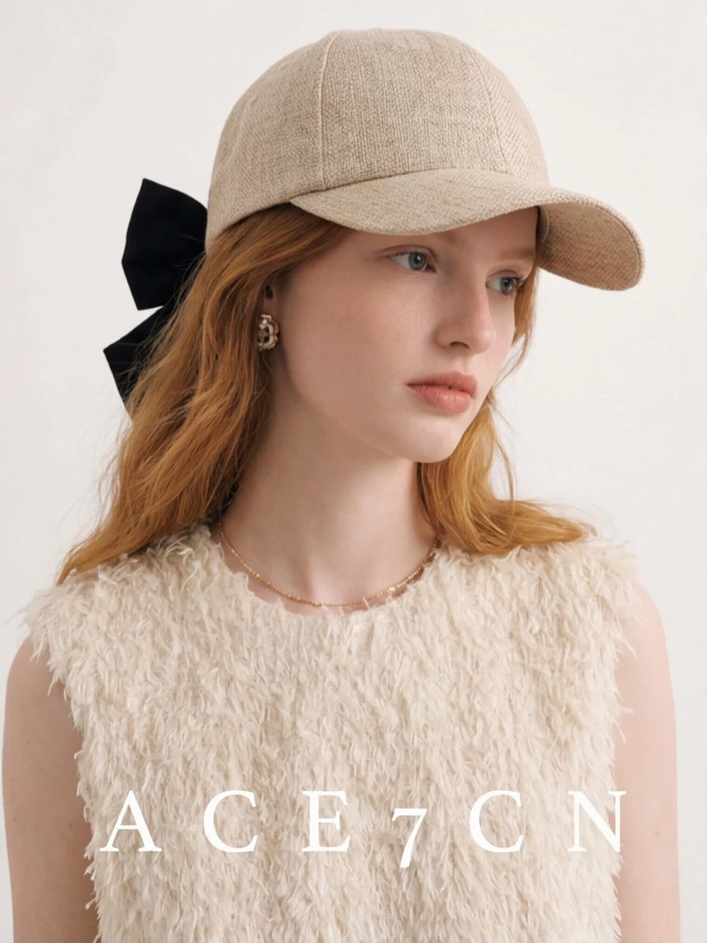 Oversized-Bow Equestrian Cap — ACE7CN