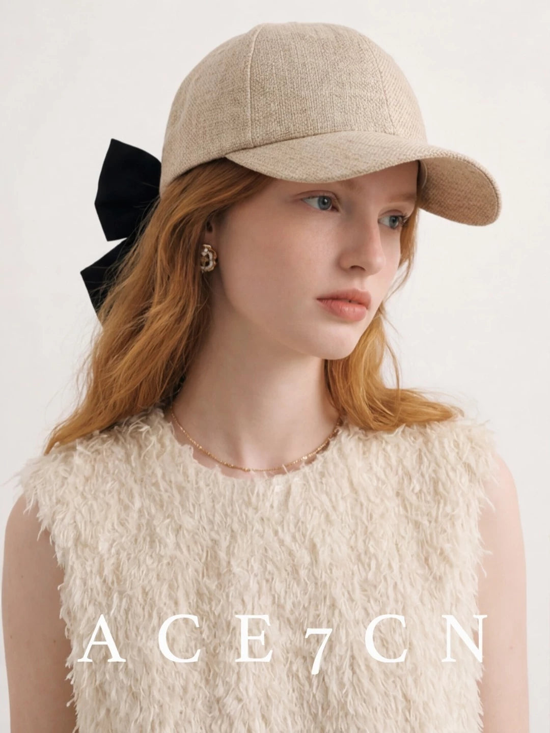Oversized-Bow Equestrian Cap — ACE7CN
