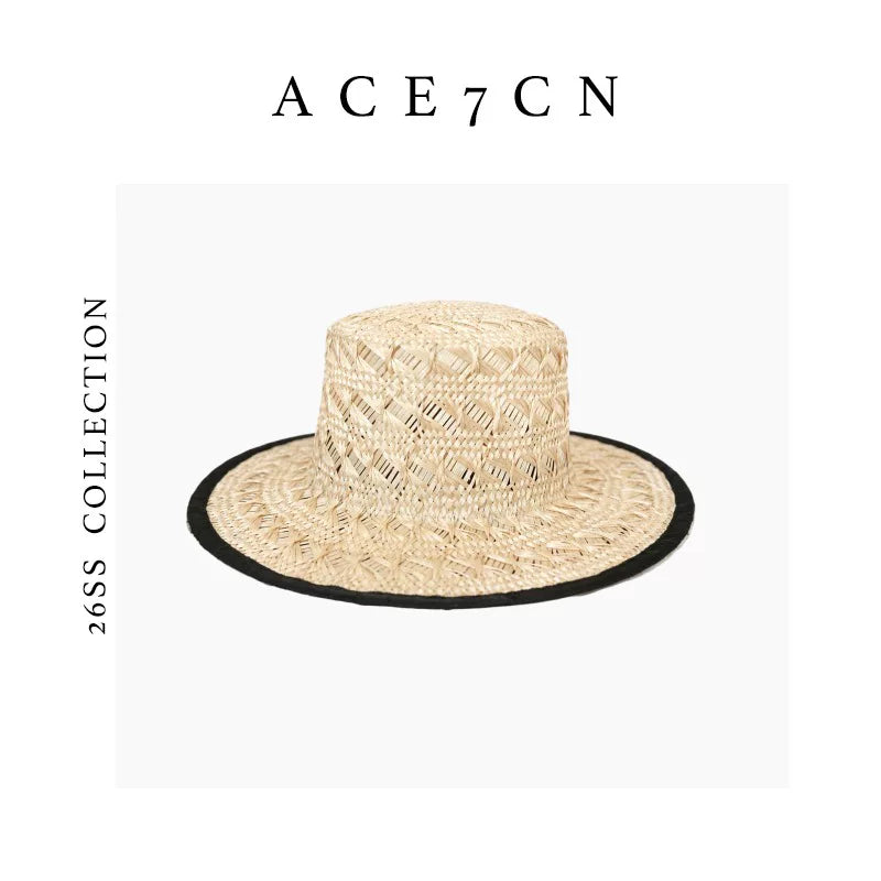 Hand-Woven Multicolor Straw Panama Hat — ACE7CN