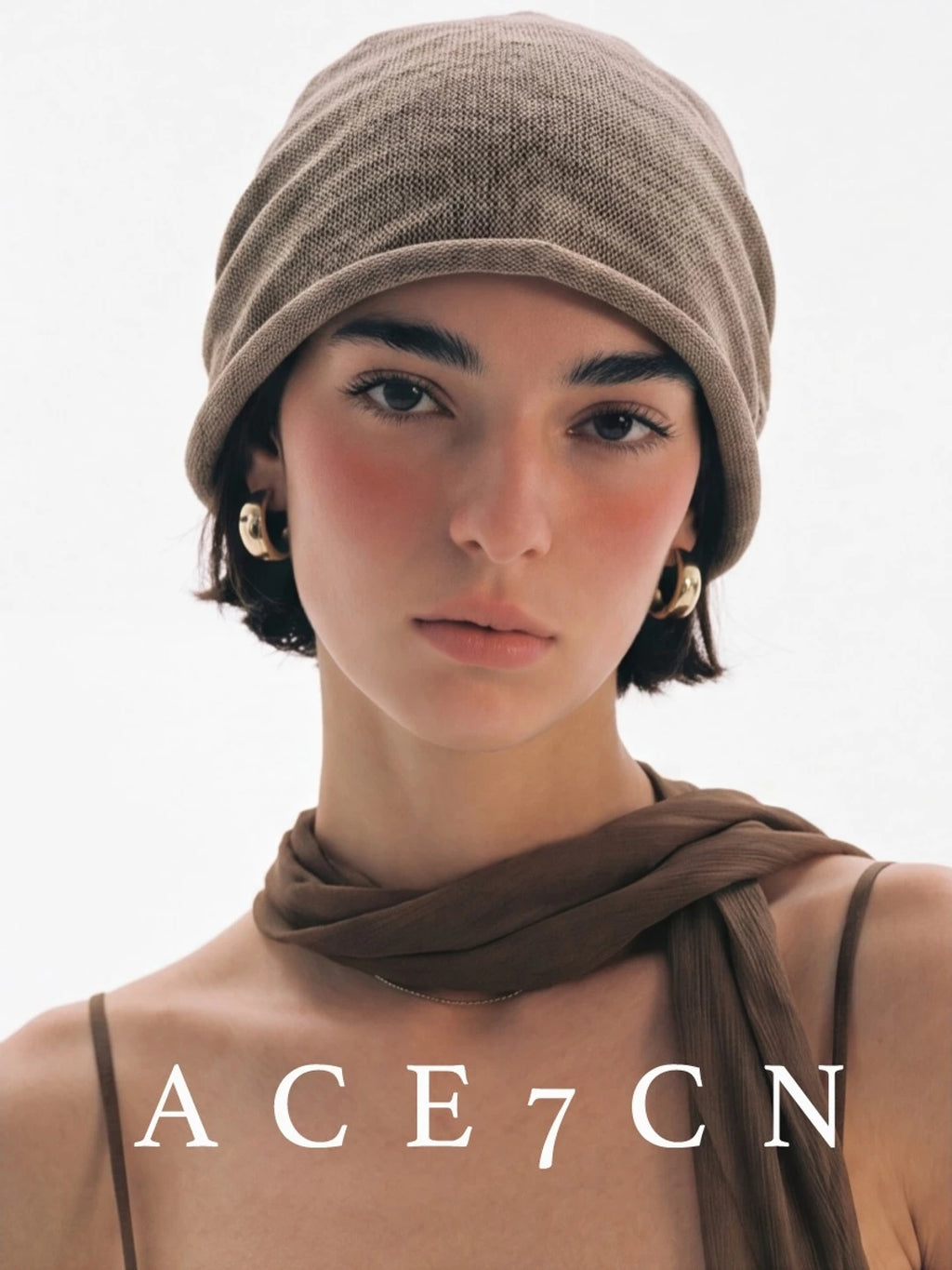 Pleated Linen Knit Beanie — ACE7CN