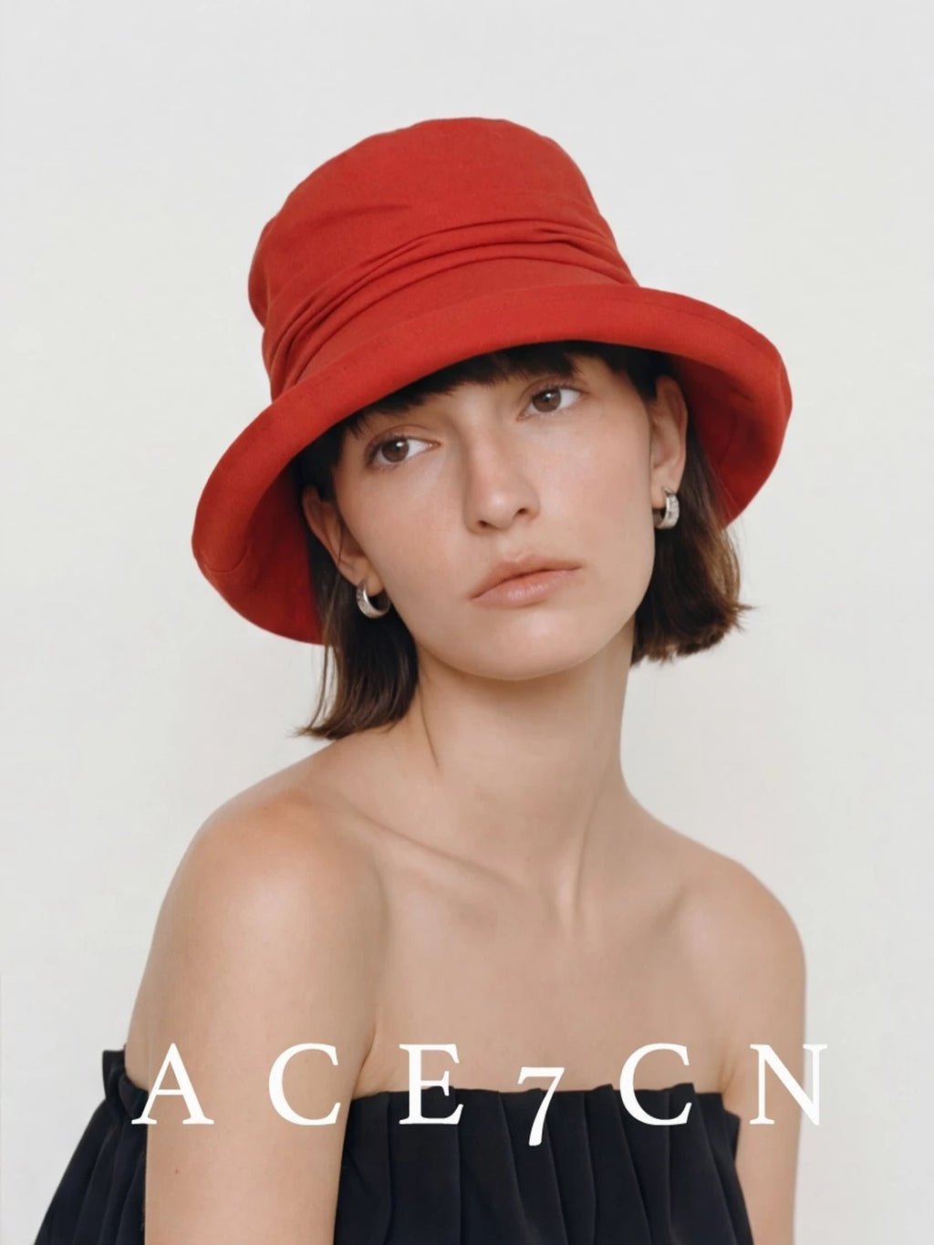 Hand-Pleated Cotton-Linen Bucket Hat — ACE7CN