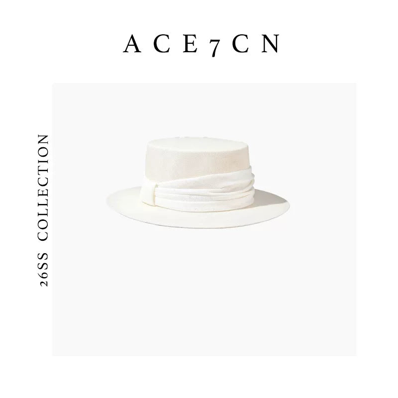 Handmade Wide-Brim Straw Boater — ACE7CN