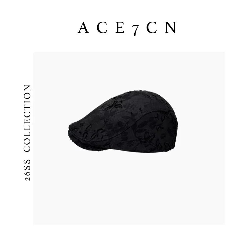 Embossed Burnout Flat Cap — ACE7CN