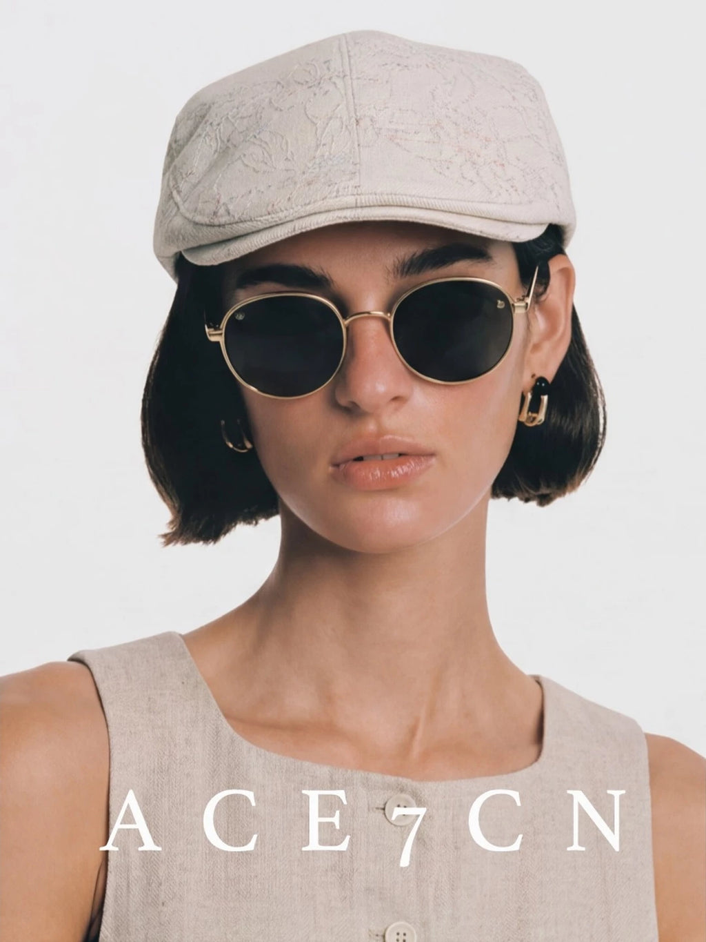 Jacquard Cotton Flat Cap — ACE7CN