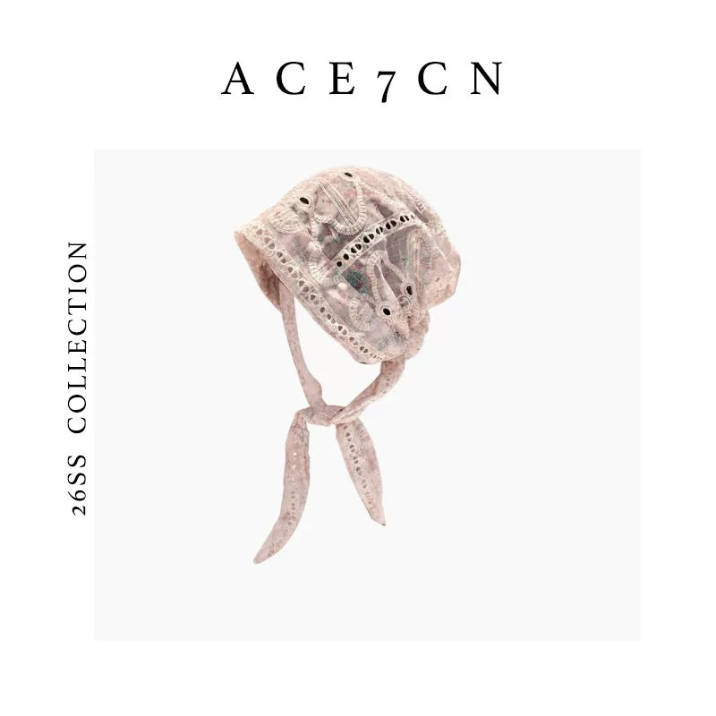 Embossed Embroidered Head Scarf Hat — ACE7CN