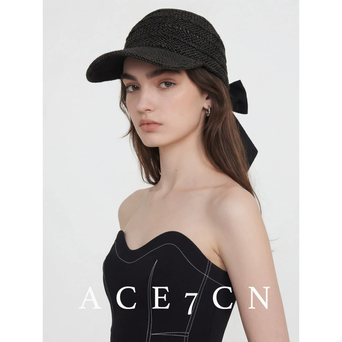 Openwork Paper-Straw Baseball Cap — ACE7CN