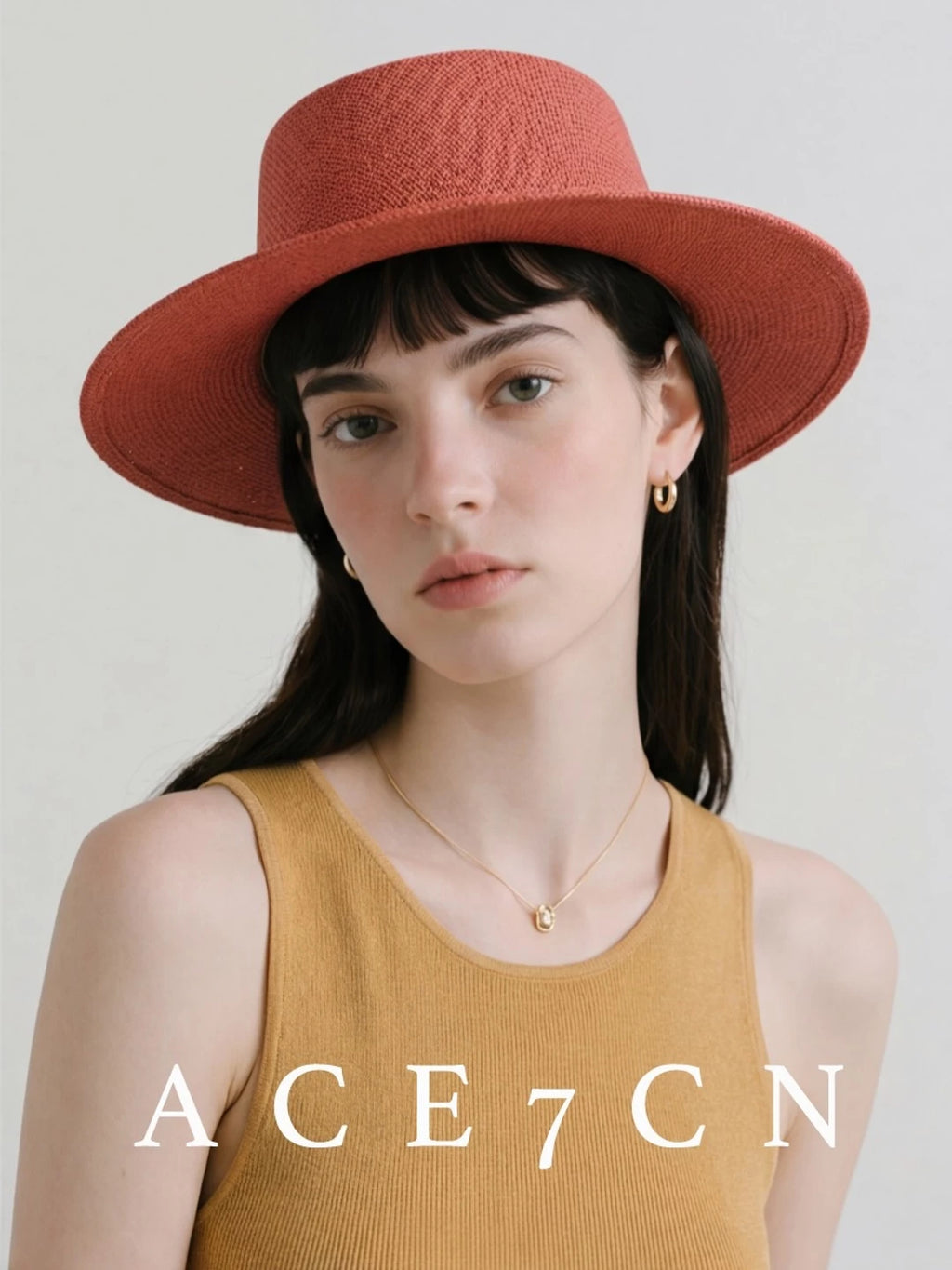 Short-Brim Straw Cowboy Hat — ACE7CN