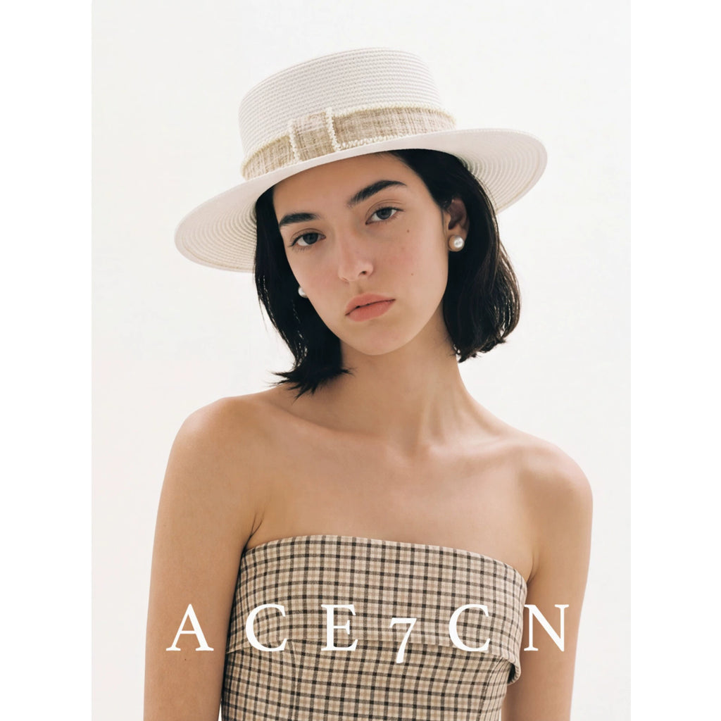 Fine Paper-Straw Wide-Brim Fedora — ACE7CN
