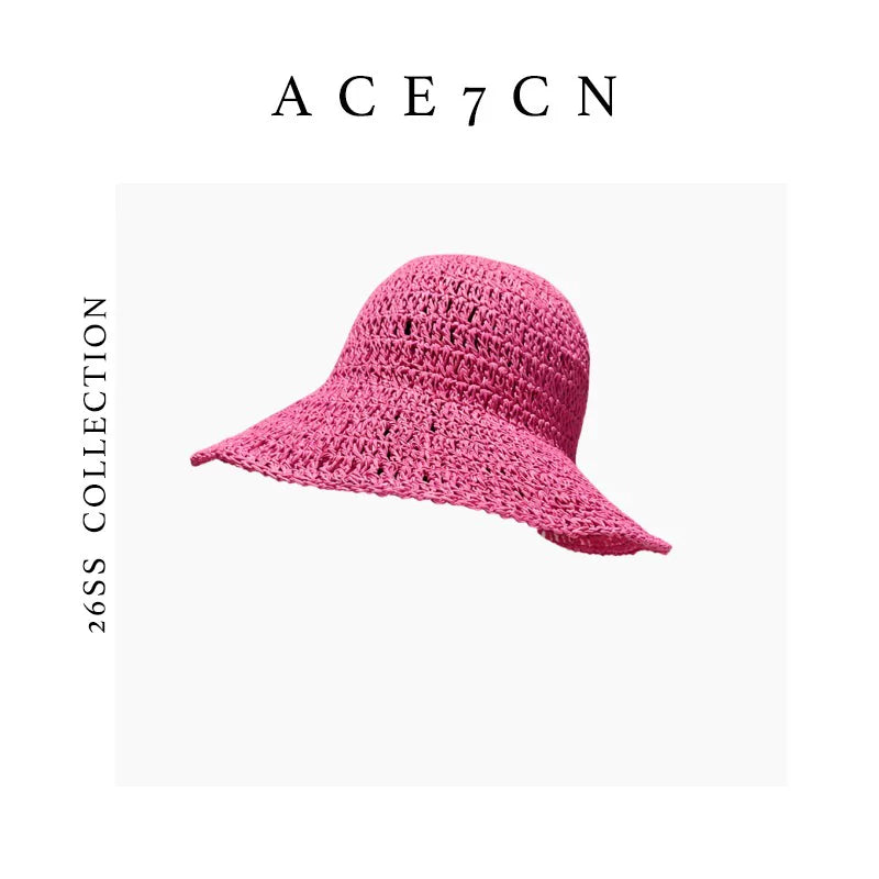 Hand-Crochet Straw Bucket Hat — ACE7CN