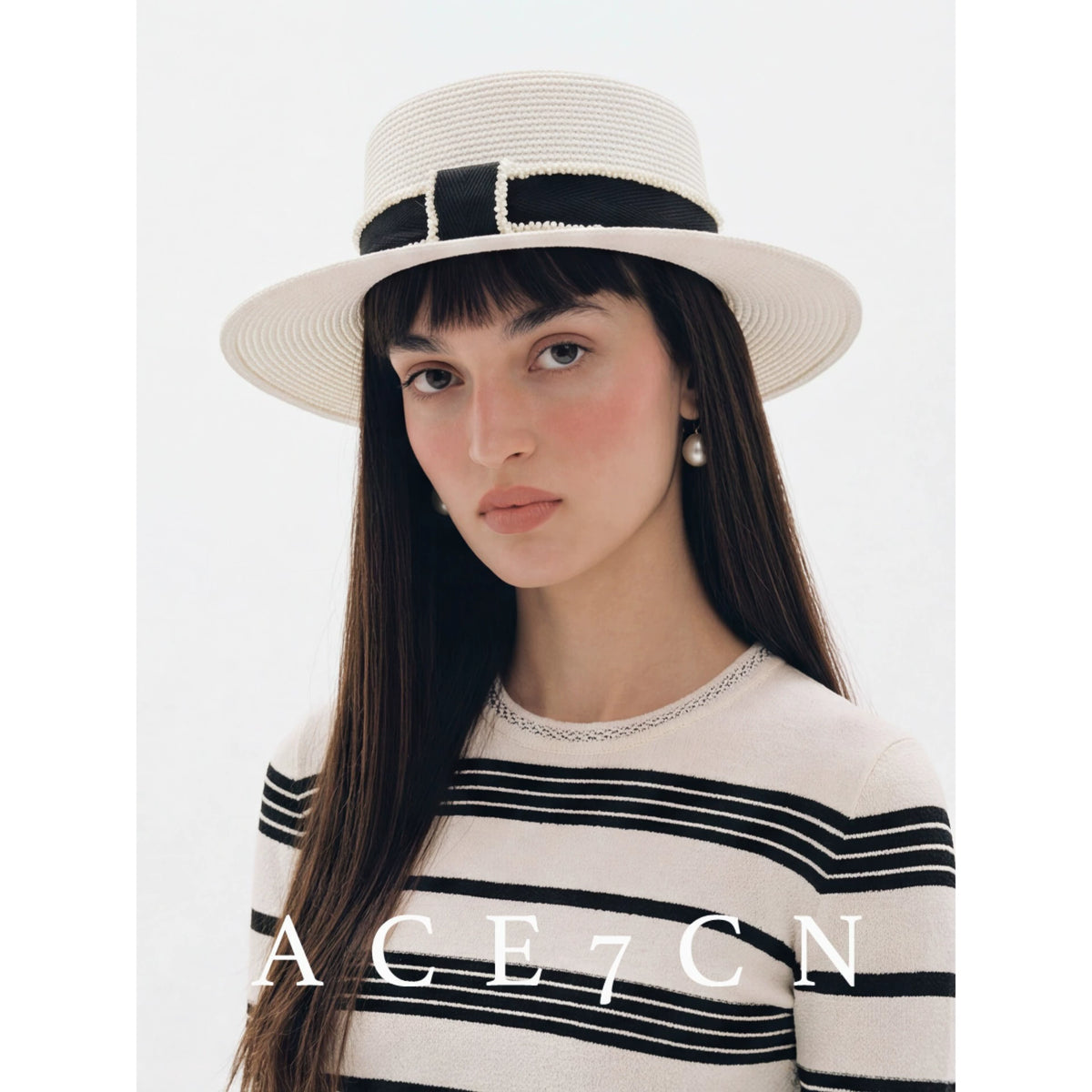 Fine Paper-Straw Wide-Brim Fedora — ACE7CN