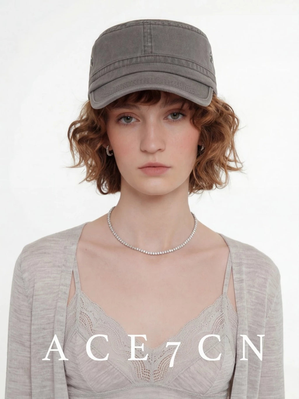 Distressed Denim Flat-Brim Baseball Cap — ACE7CN