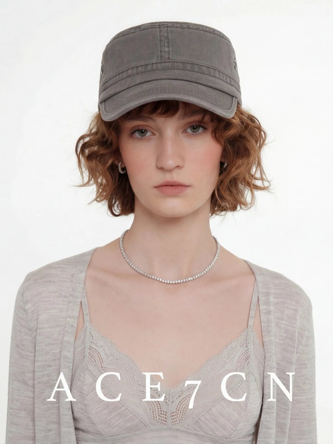 Distressed Denim Flat-Brim Baseball Cap — ACE7CN