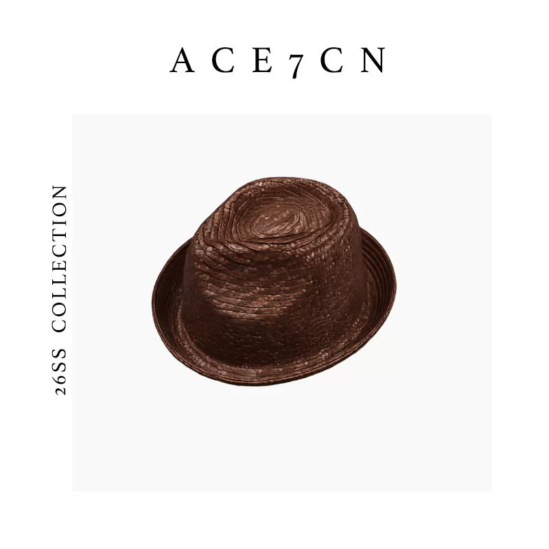 Short-Brim Raffia Fedora — ACE7CN