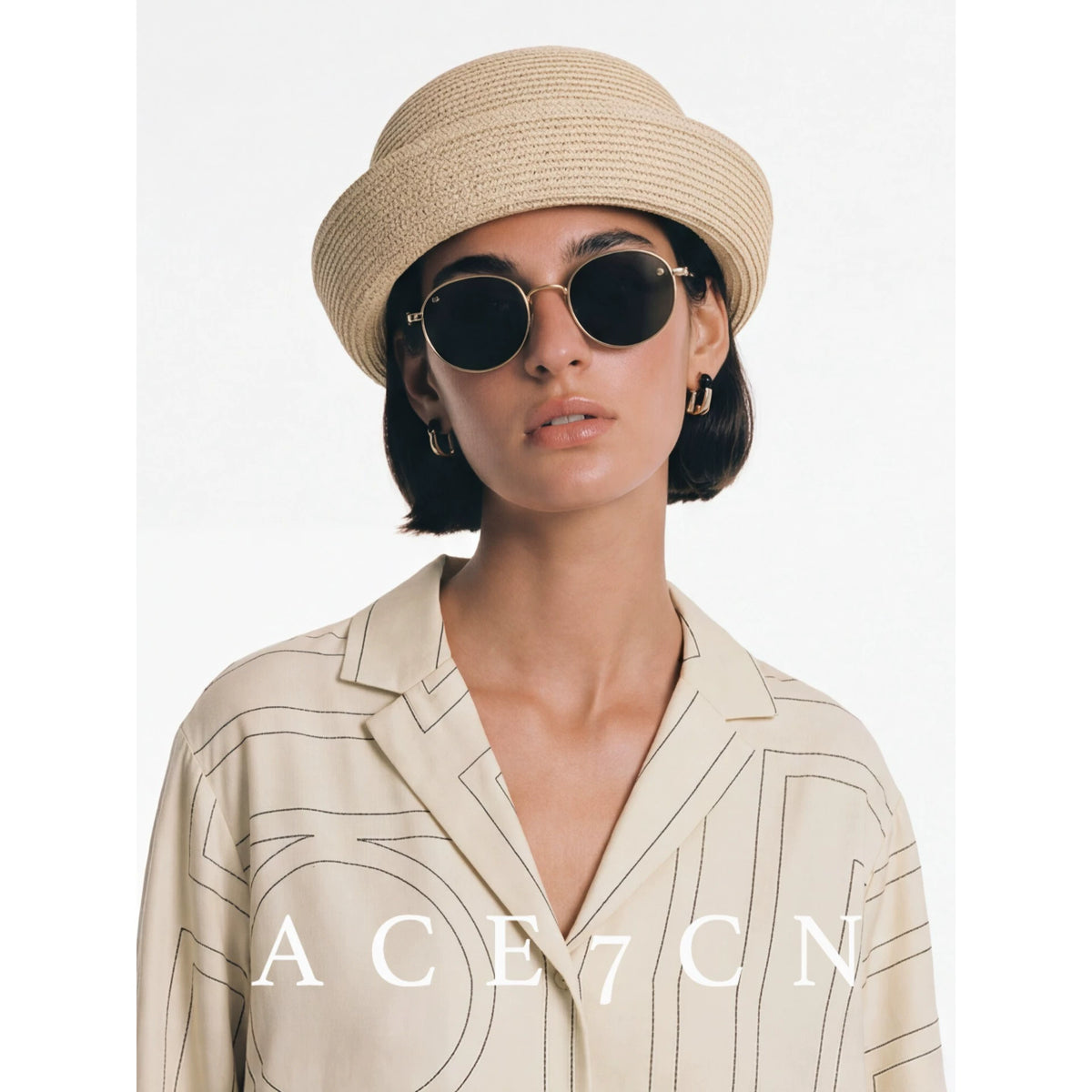 Domed Straw Pillbox Hat — ACE7CN