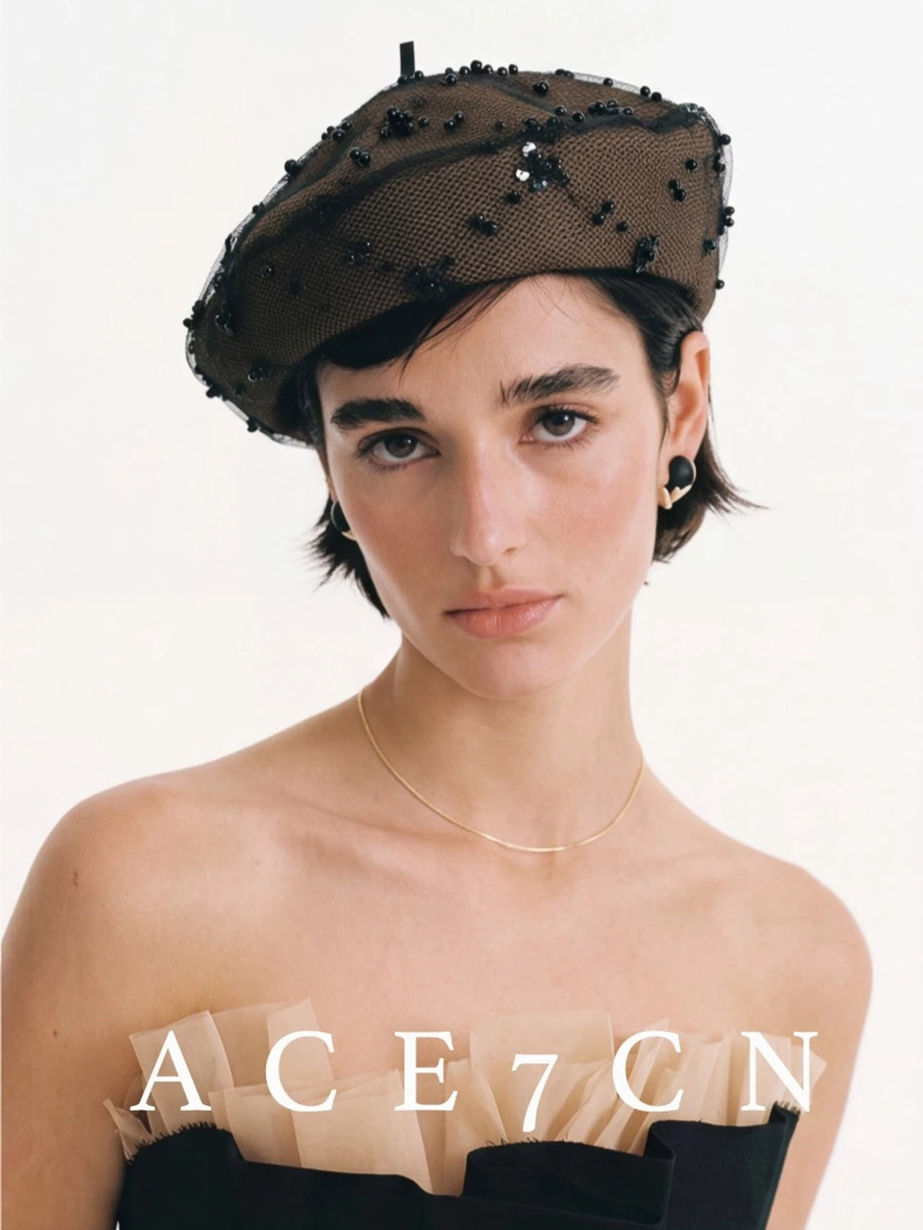 Hand-Beaded Painter Beret — ACE7CN