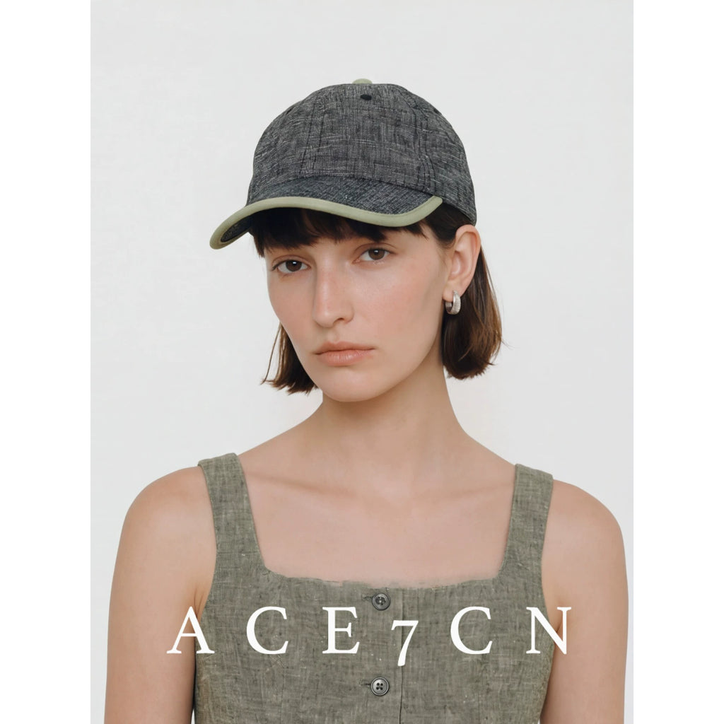 Bound-Edge Linen Baseball Cap — ACE7CN
