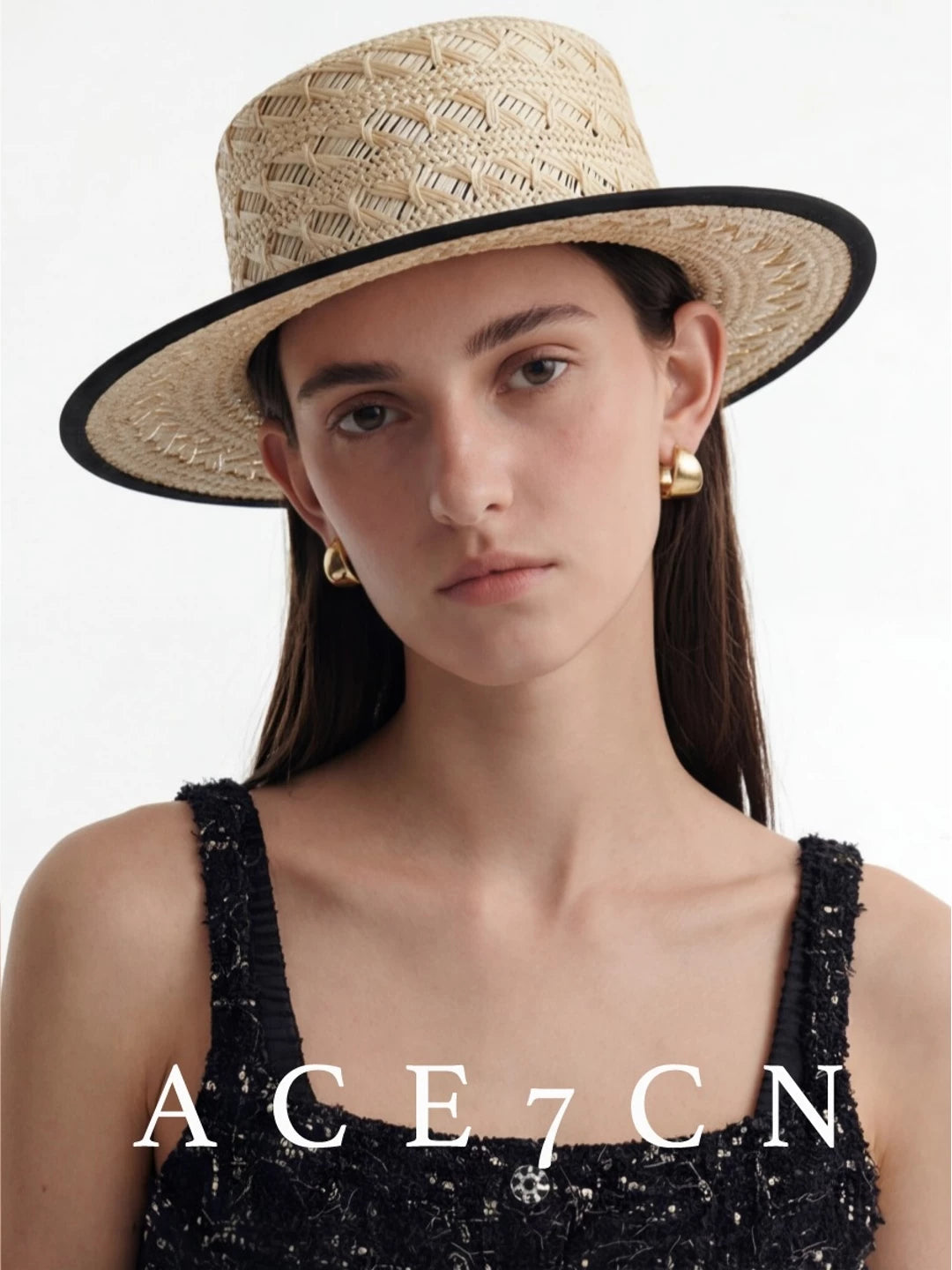 Hand-Woven Multicolor Straw Panama Hat — ACE7CN