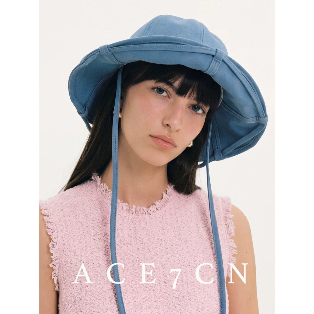 Convertible Washed Denim Bucket Hat — ACE7CN