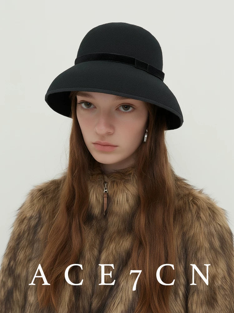 Wide-Brim Wool Cloche — ACE7CN