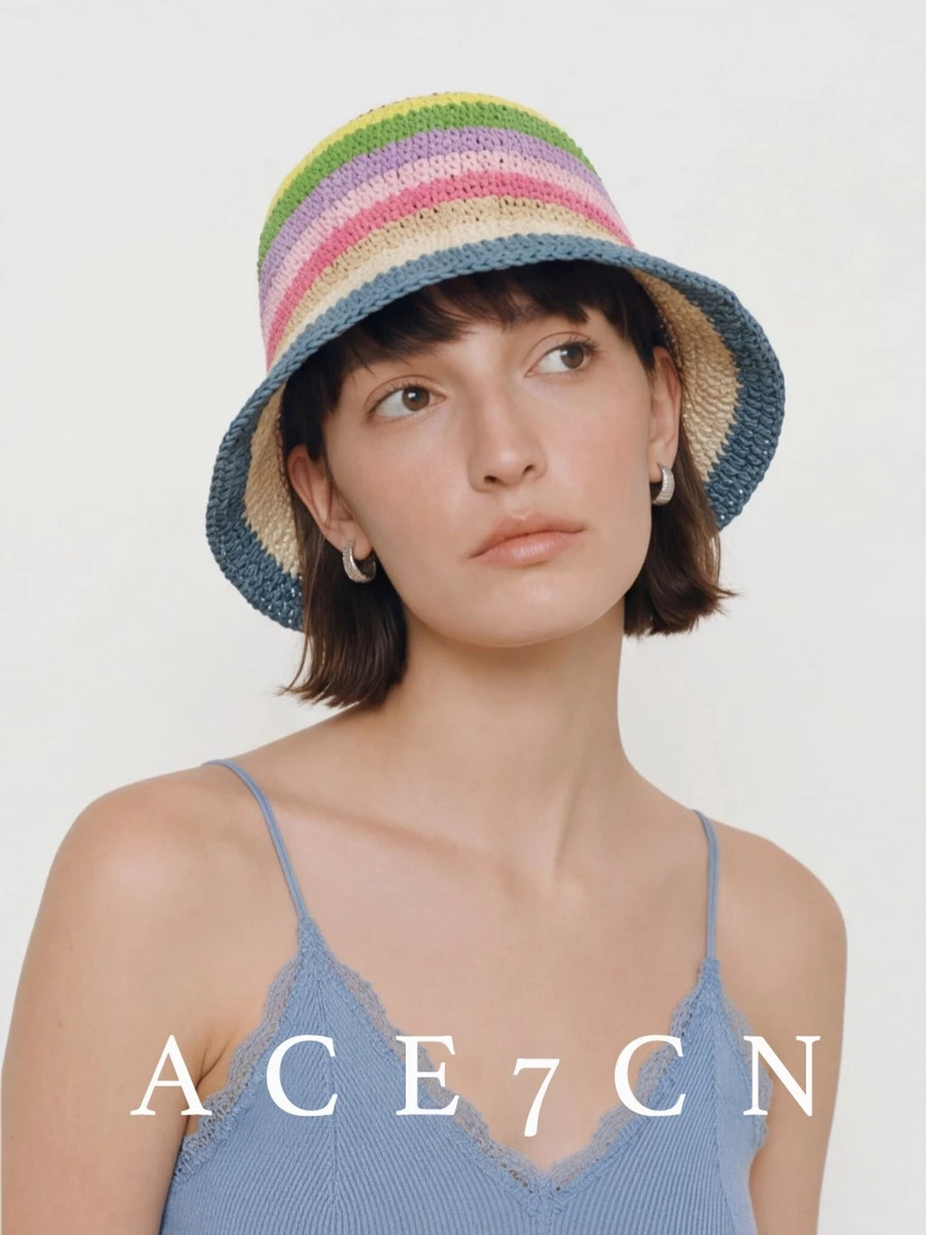 Rainbow-Stripe Bucket Hat — ACE7CN