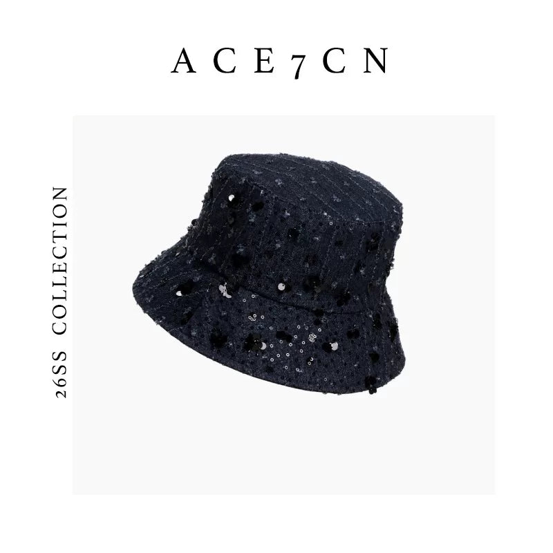 Sequin Denim Bucket Hat — ACE7CN