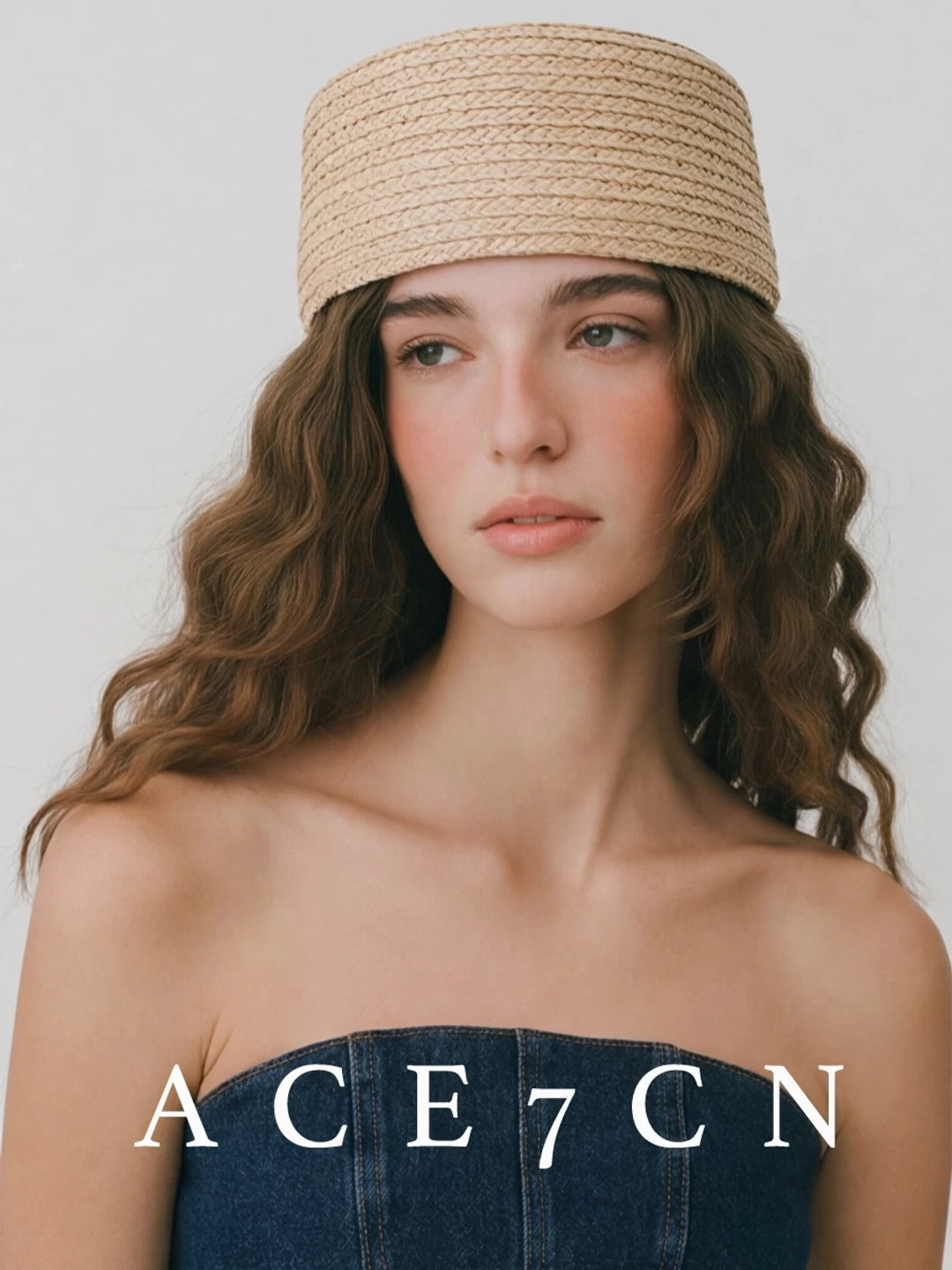 Multicolor Straw Pillbox Hat — ACE7CN