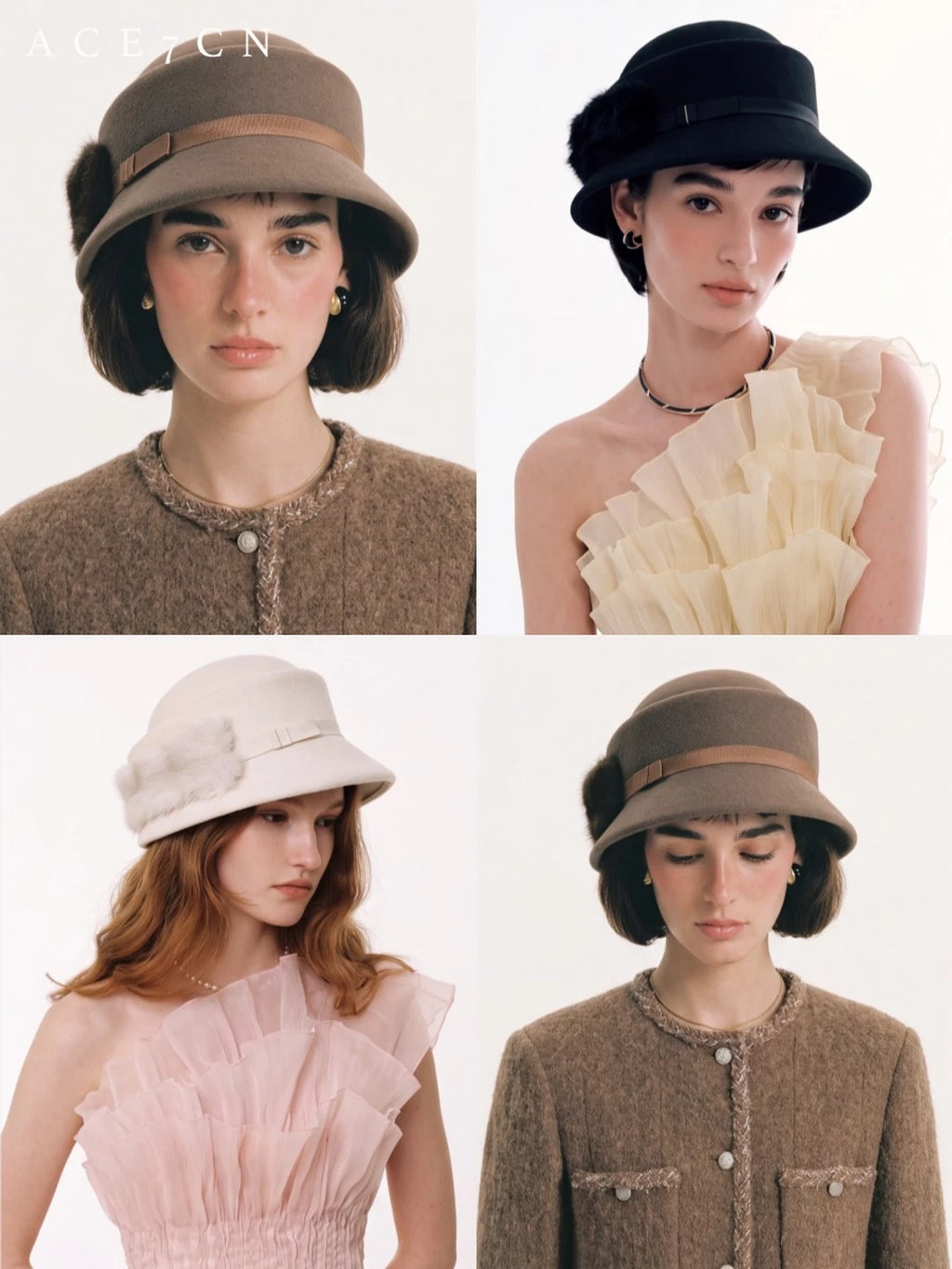 Faux-Mink Wool Bucket Hat — ACE7CN