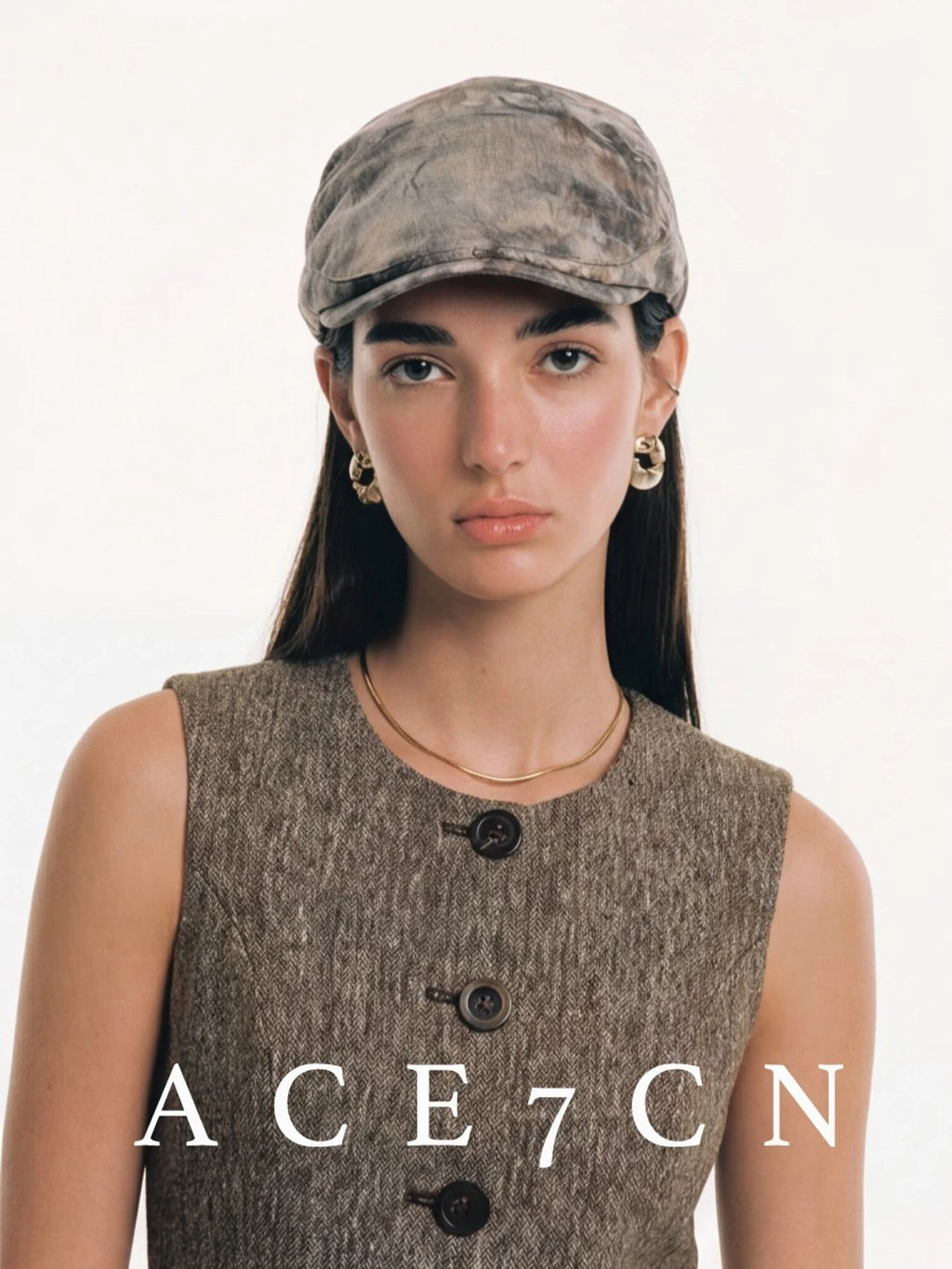 Bronze Metallic Flat Cap — ACE7CN