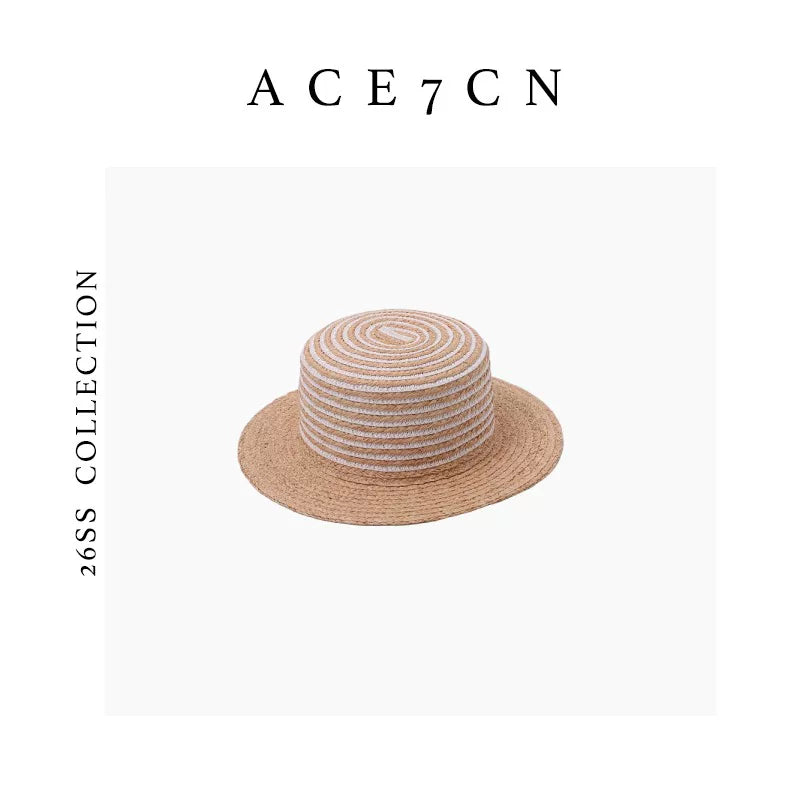 Striped Raffia Sun Hat — ACE7CN