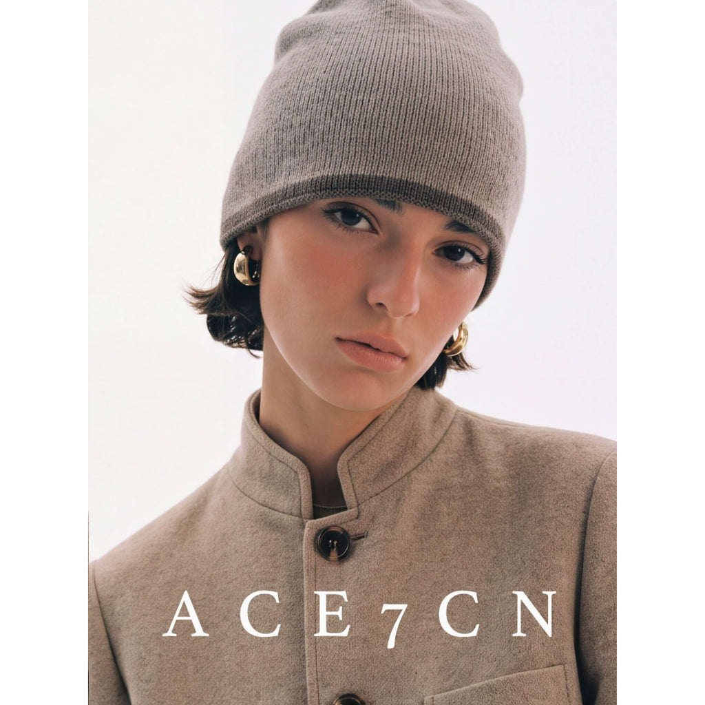Two-Tone Minimalist Knit Beanie — ACE7CN
