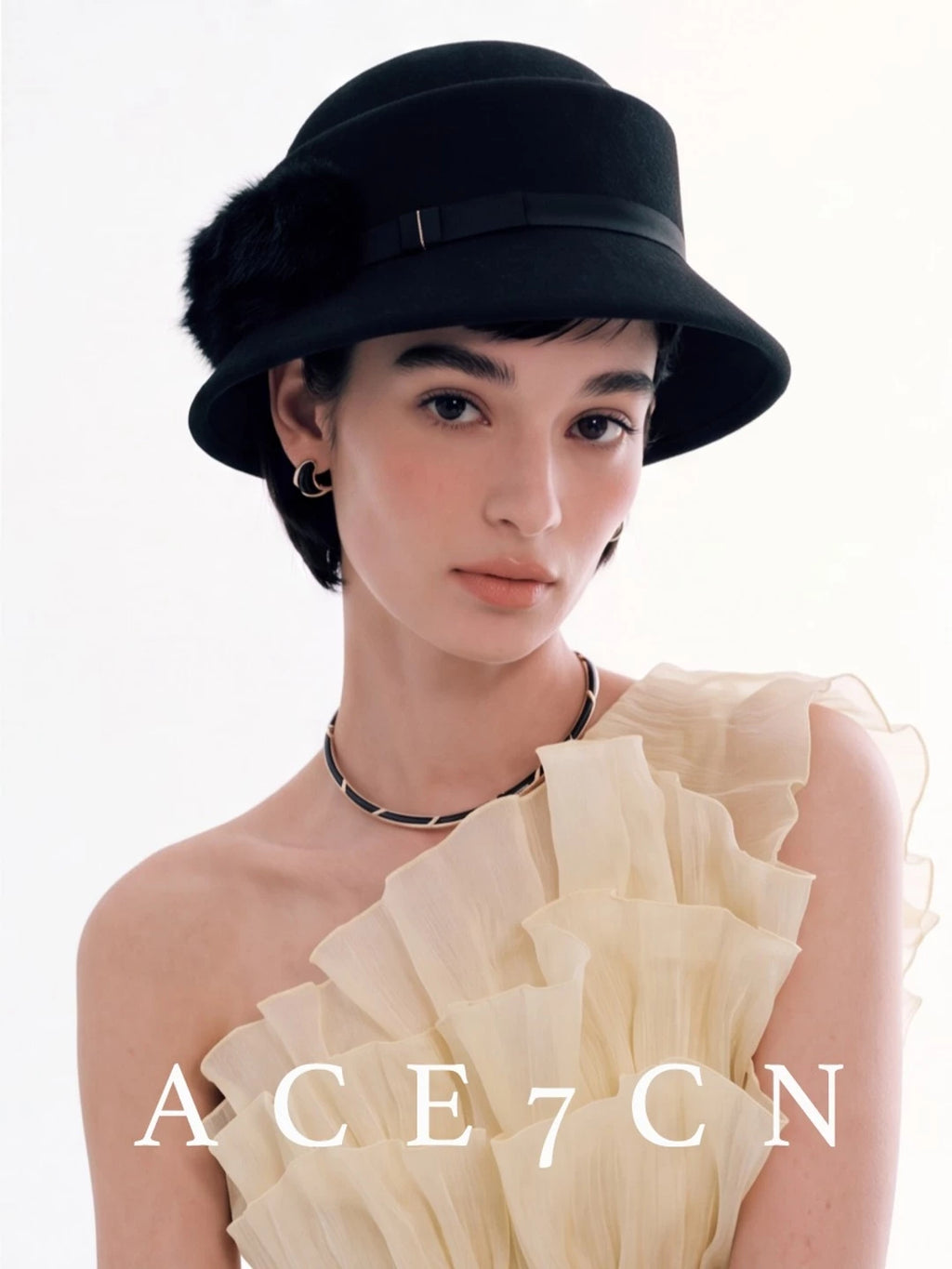 Faux-Mink Wool Bucket Hat — ACE7CN