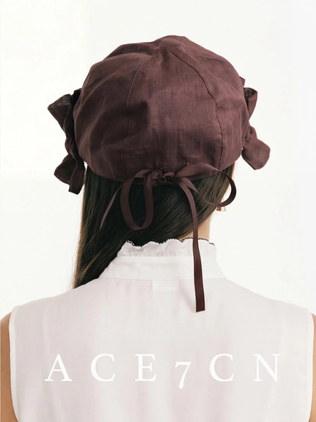 Pinched-Flower Ramie Equestrian Cap — ACE7CN