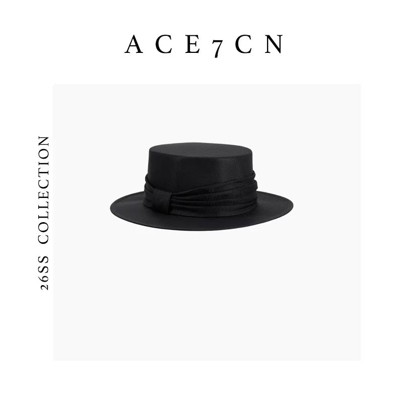 Handmade Wide-Brim Straw Boater — ACE7CN