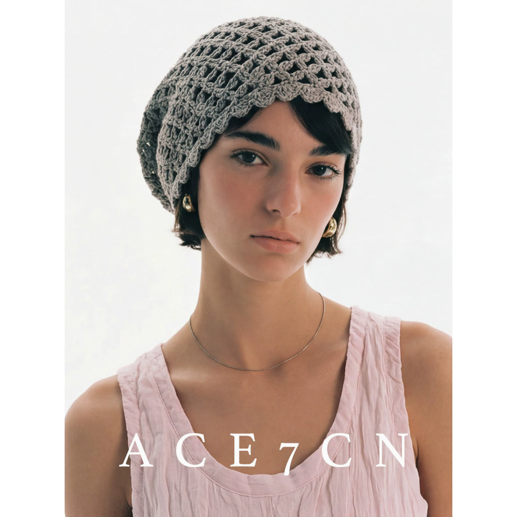 Openwork Hand-Crochet Beanie — ACE7CN