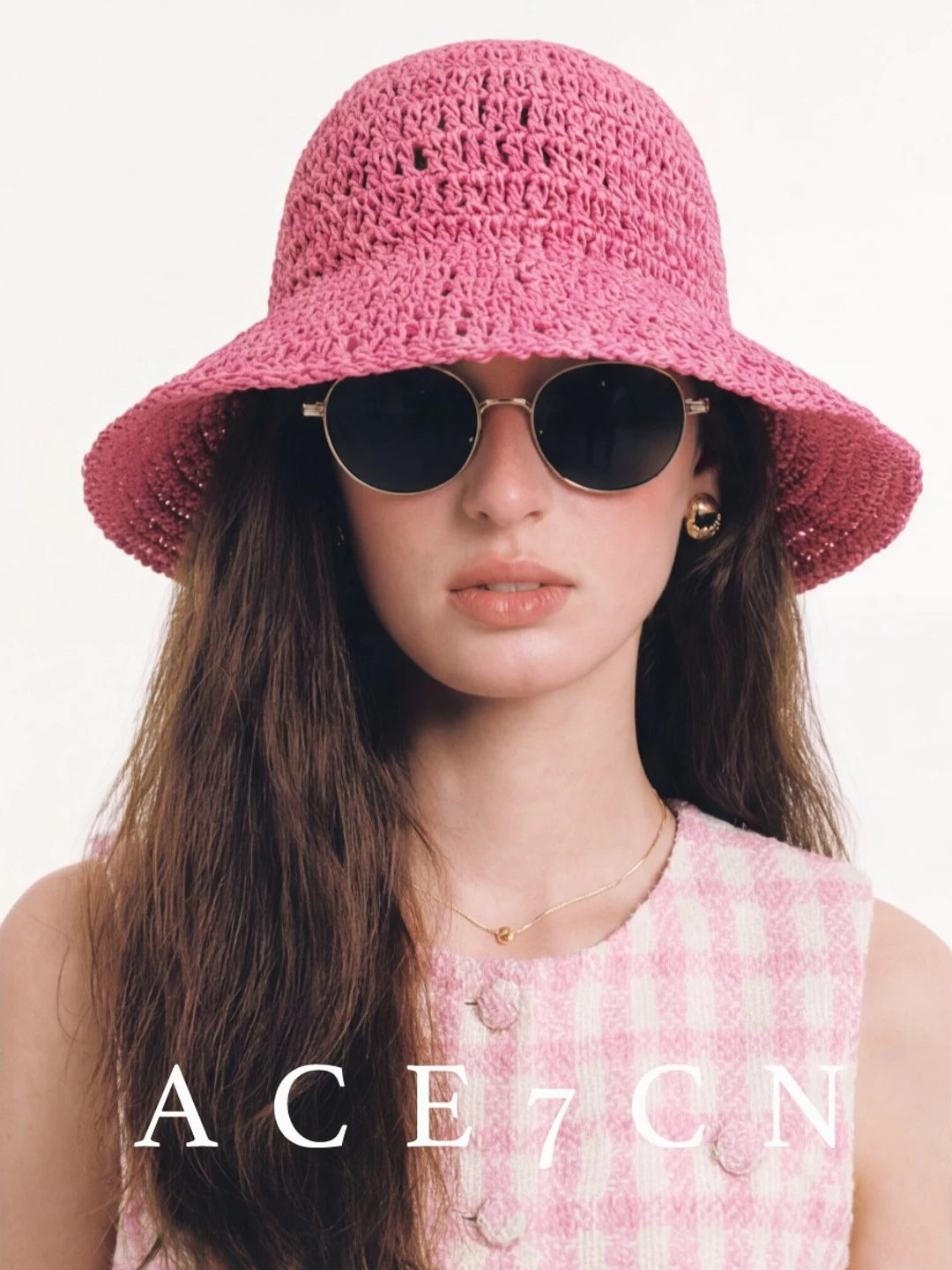 Hand-Crochet Straw Bucket Hat — ACE7CN