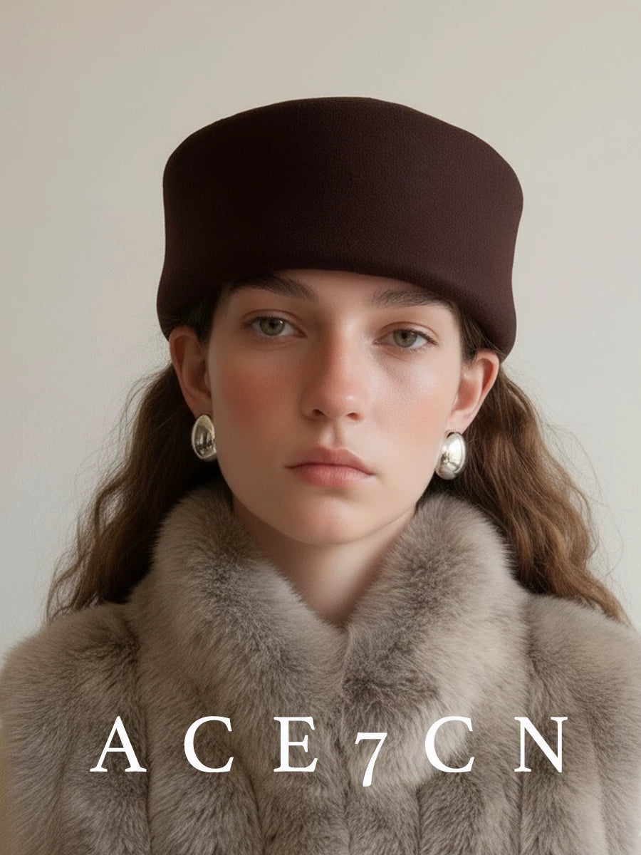 Large-Fit Wool Pillbox Hat — ACE7CN