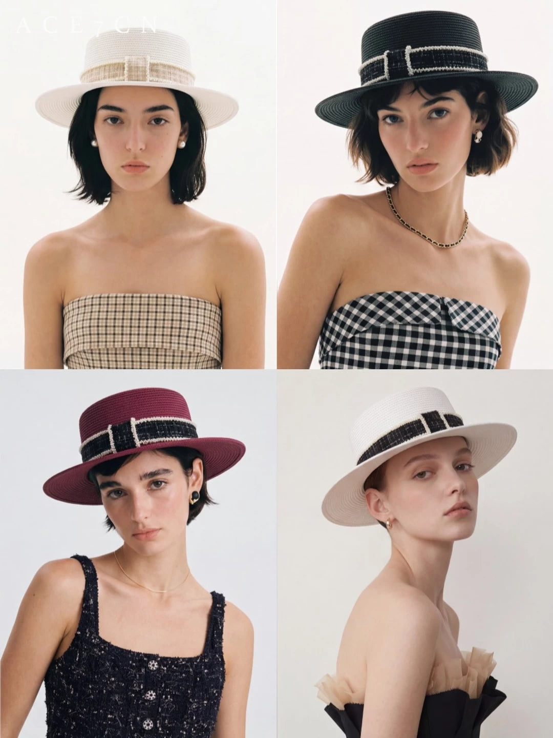 Fine Paper-Straw Wide-Brim Fedora — ACE7CN