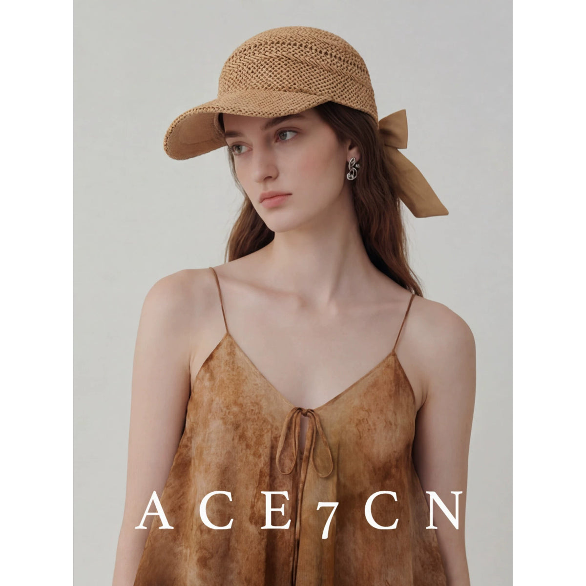 Openwork Paper-Straw Baseball Cap — ACE7CN