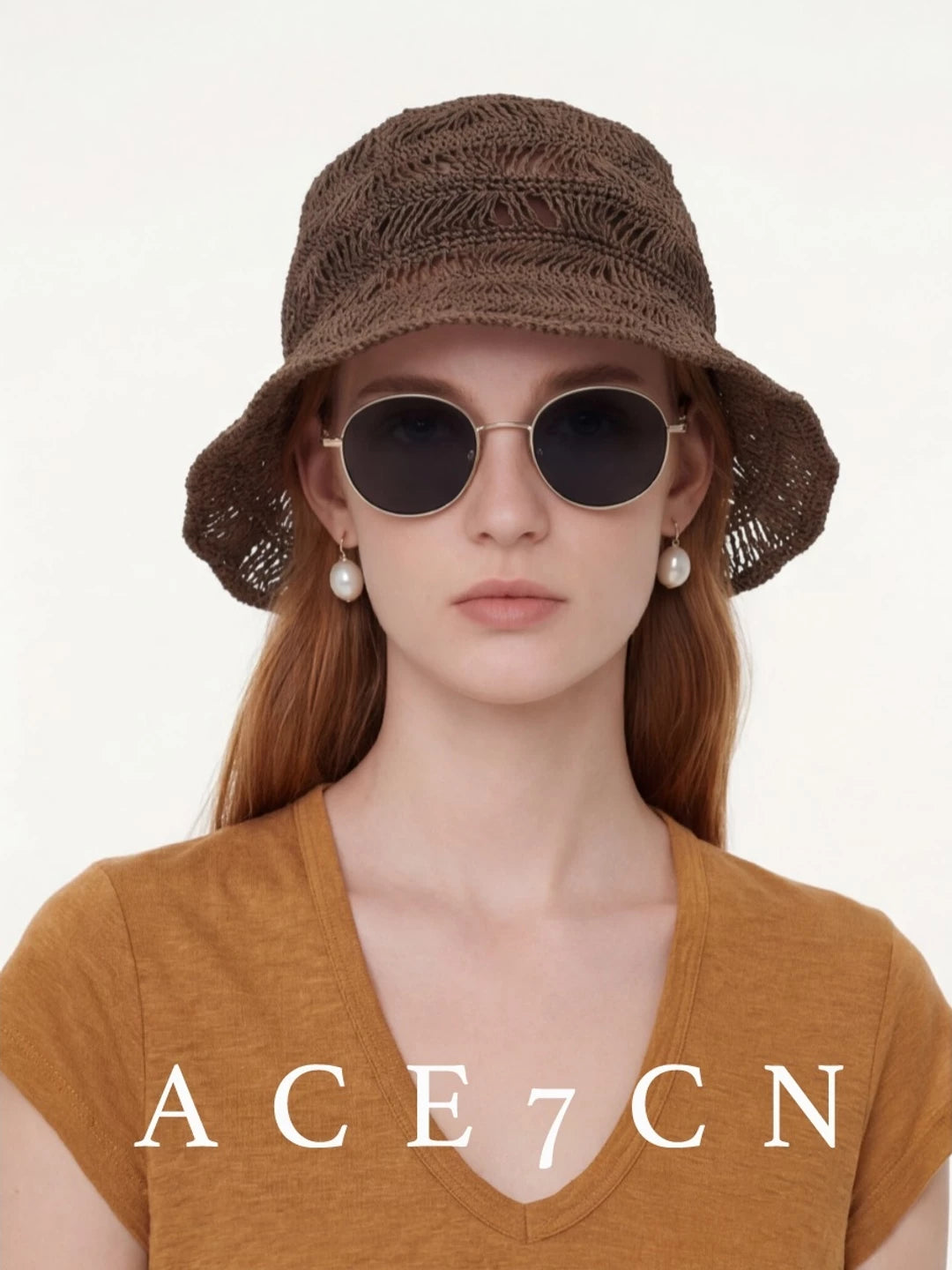 Lightweight Openwork Straw Bucket Hat — ACE7CN