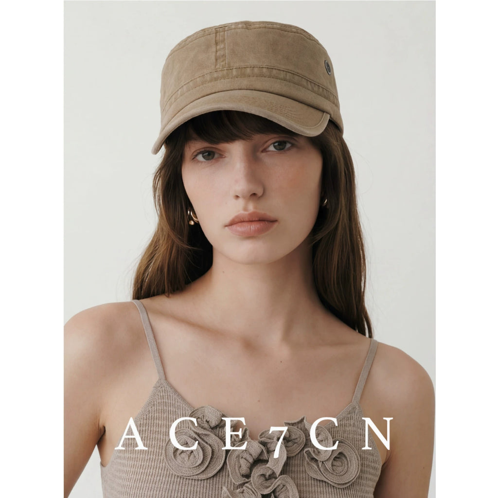 Distressed Denim Flat-Brim Baseball Cap — ACE7CN