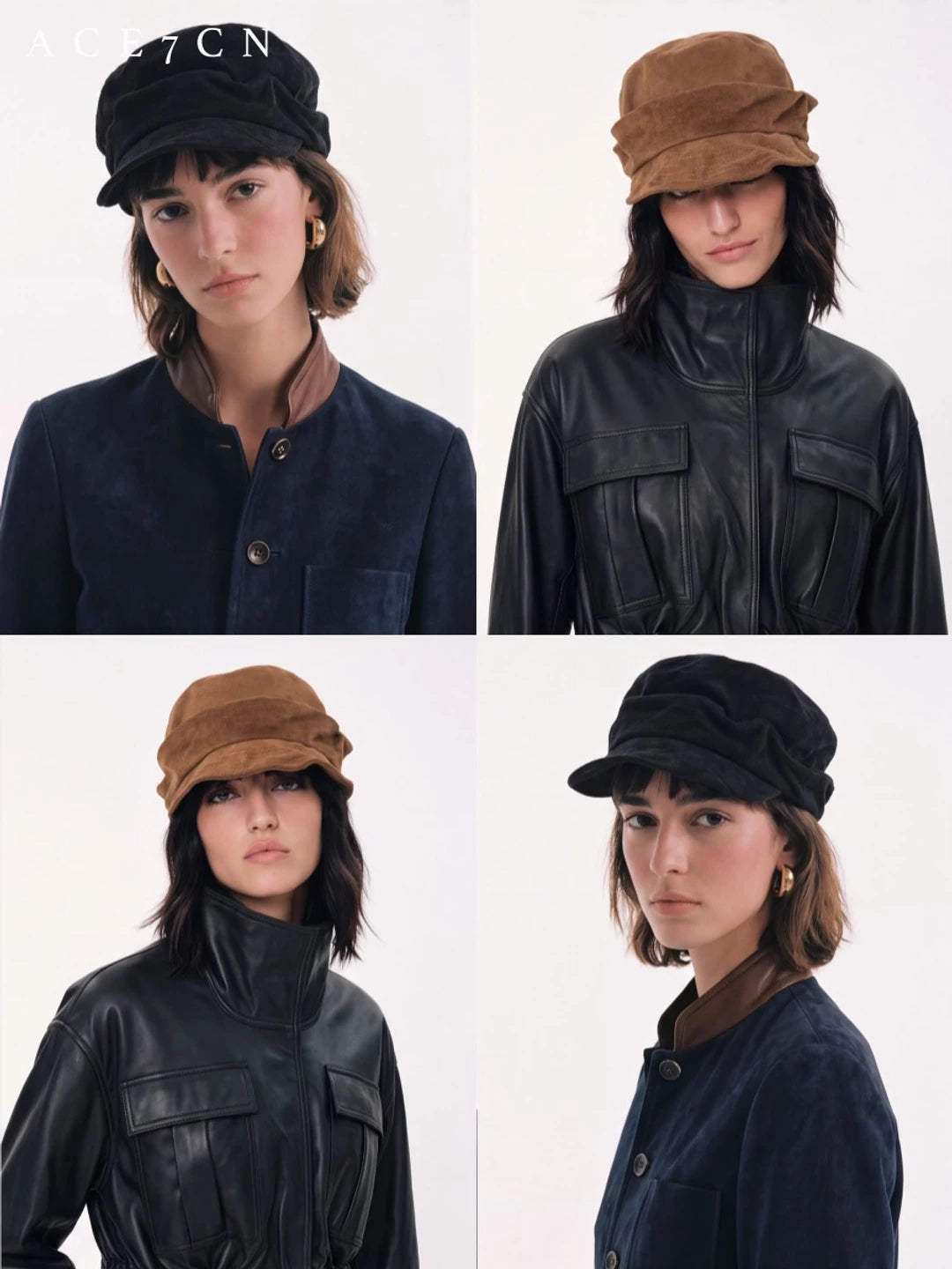 Japanese Niche Handmade Suede Flat-Top Hat Outdoor Riding