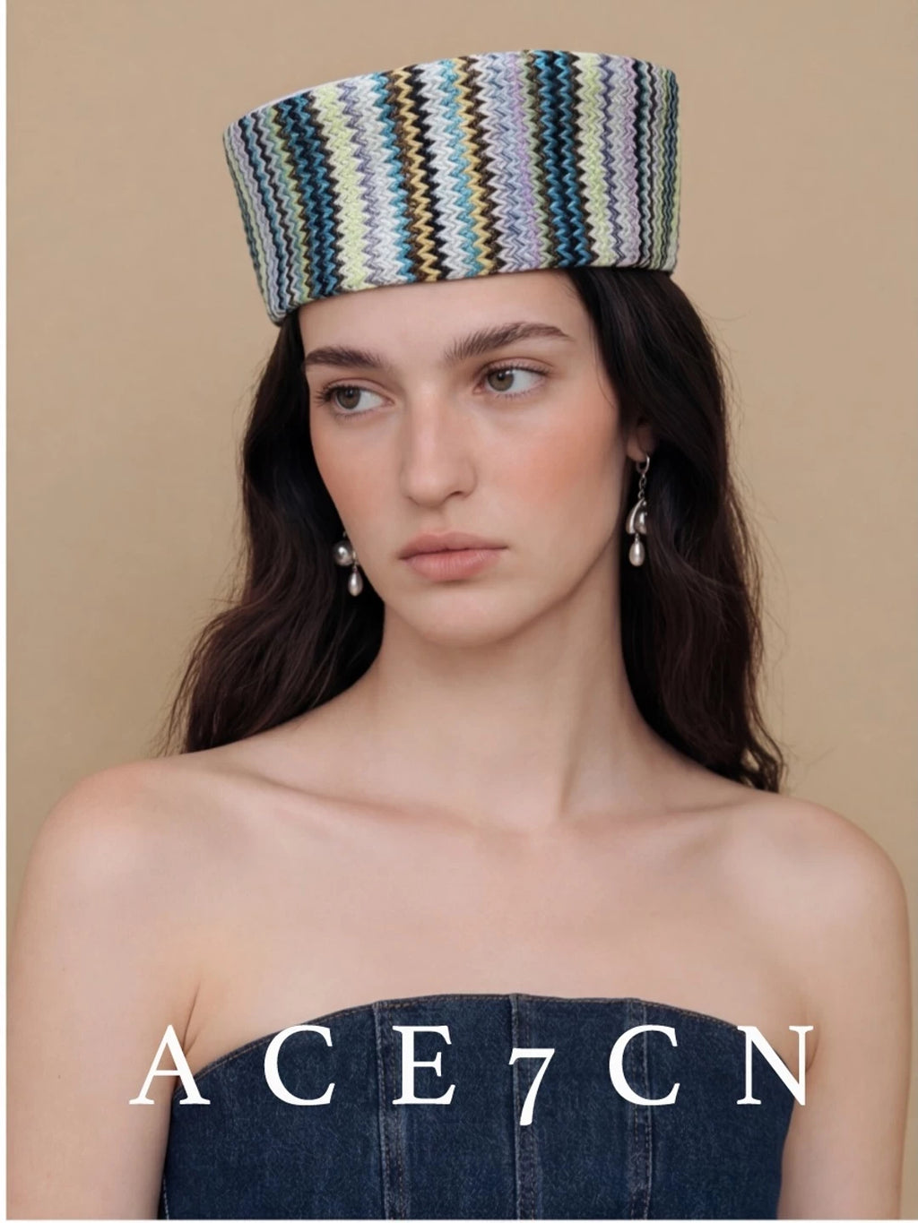 Woven Tweed Pillbox Hat — ACE7CN