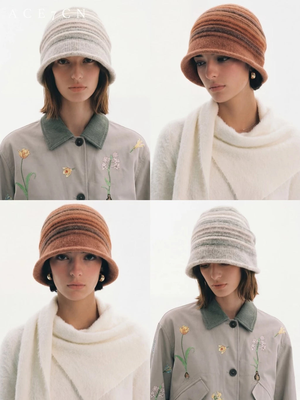 Multi-Stripe Wool Slouch Beanie — ACE7CN