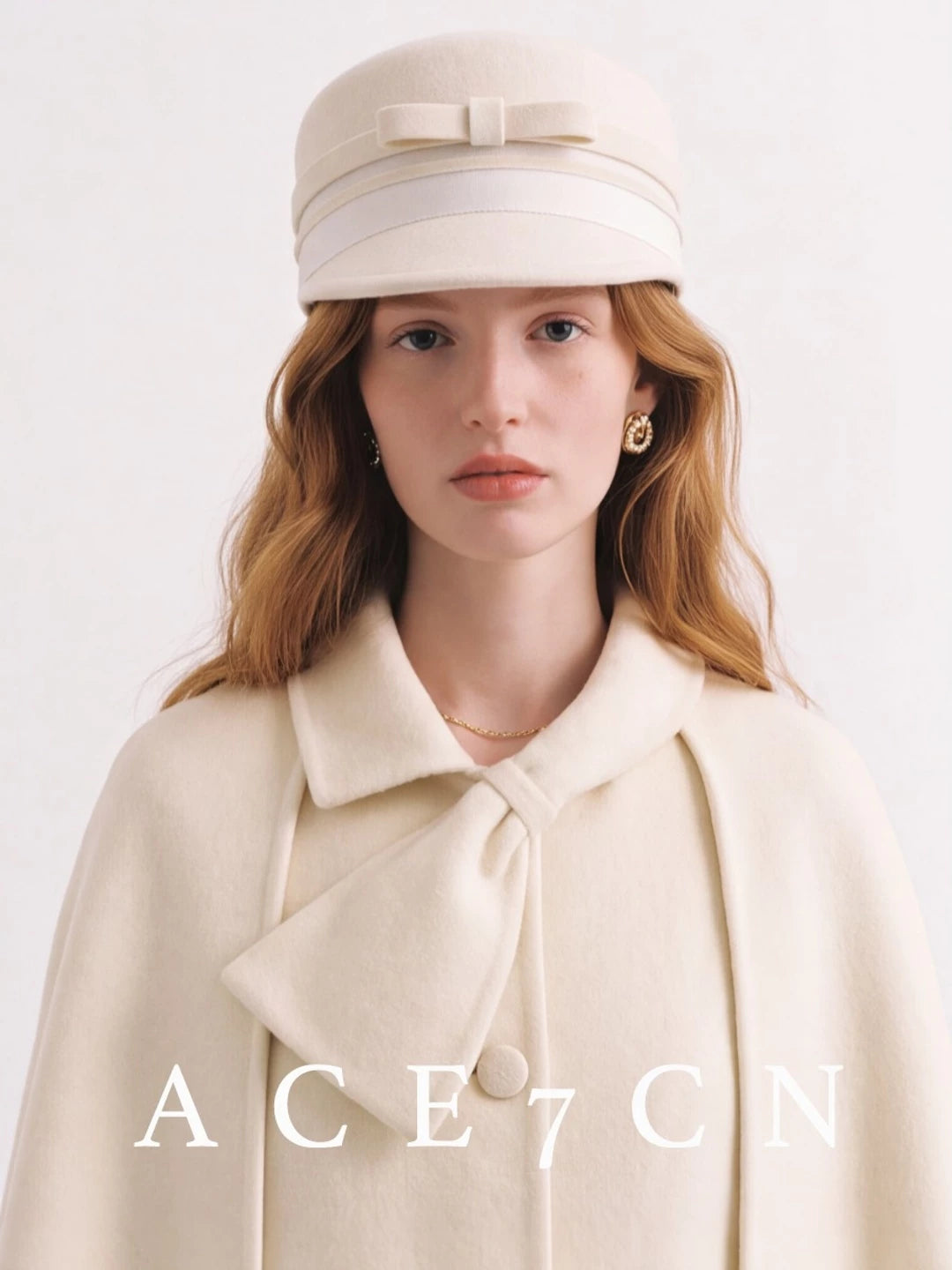 Bow-Detail Wool Felt Equestrian Cap — ACE7CN