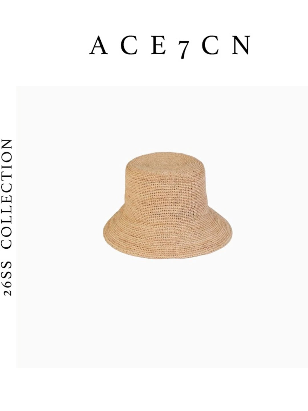 Soft-Crown Raffia Bucket Hat — ACE7CN