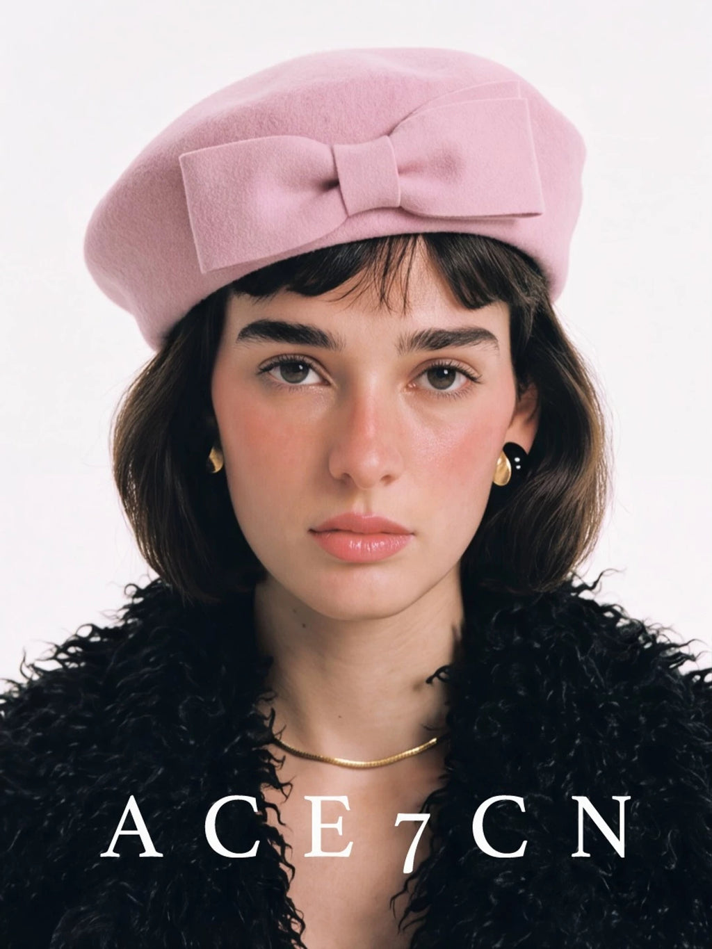 Bow-Detail Wool Felt Painter Beret — ACE7CN
